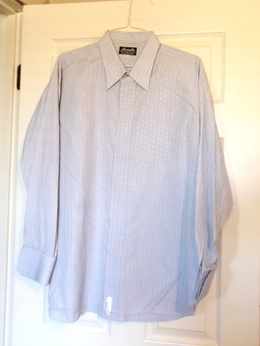 2004 HAMILTON BAUMANS Custom Made Shirt Small BB Monogram on French Cuff